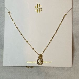 Simply Southern Pineapple gold tone necklace